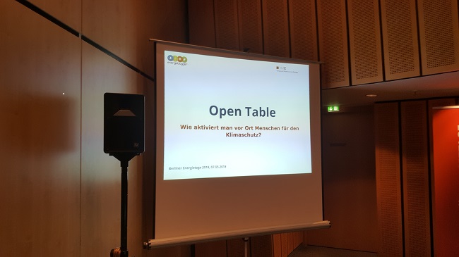 5. Open Table bei den Berliner Energietagen 2018: Wie für den Klimaschutz aktivieren?