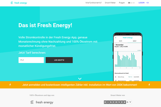 Screenshot Fresh Energy GmbH