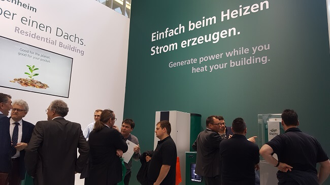 Messestand von Senertec zeigt Kraft-Wärme-Kopplung auf ISH 2017 