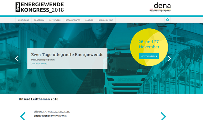 Update #1: dena Energiewende Kongress 2018 - Screenshot