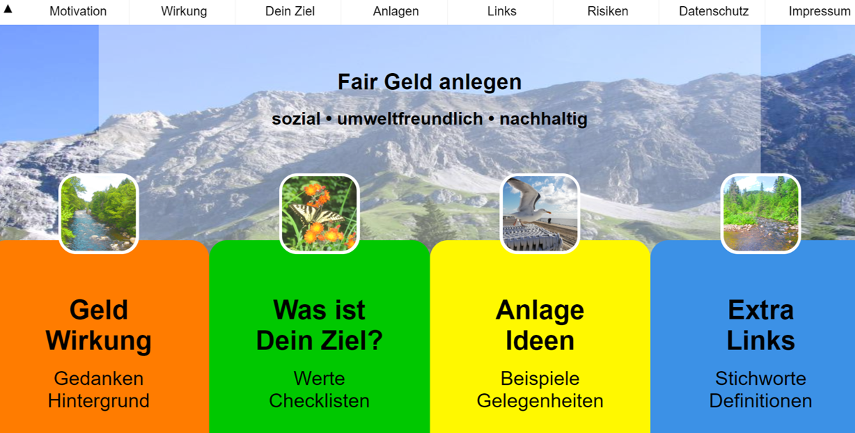 Geld fair anlegen - Website als Inspirationsquelle für faire Geldanlagen