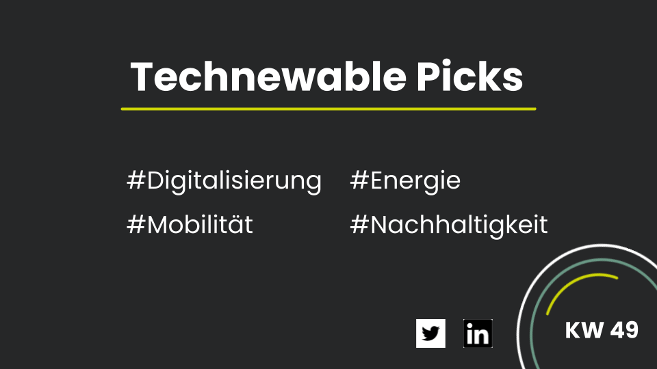 Technewable Picks KW 49 Schrift auf schwarzem Hintergrund